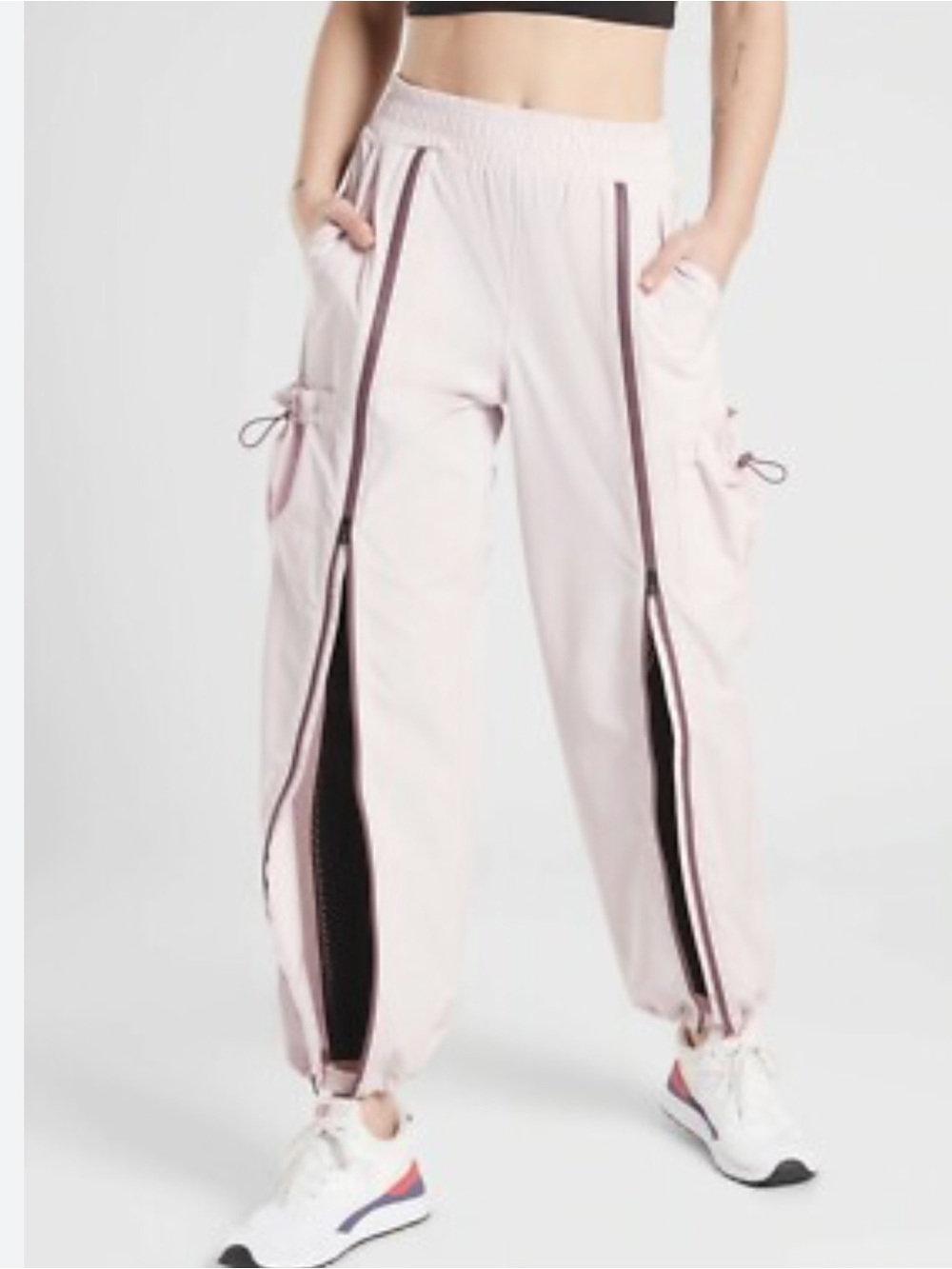 Athleta Stay Fly Pant, Purple SIZE M $128.00 Athletic Full Length Zipper Jl26